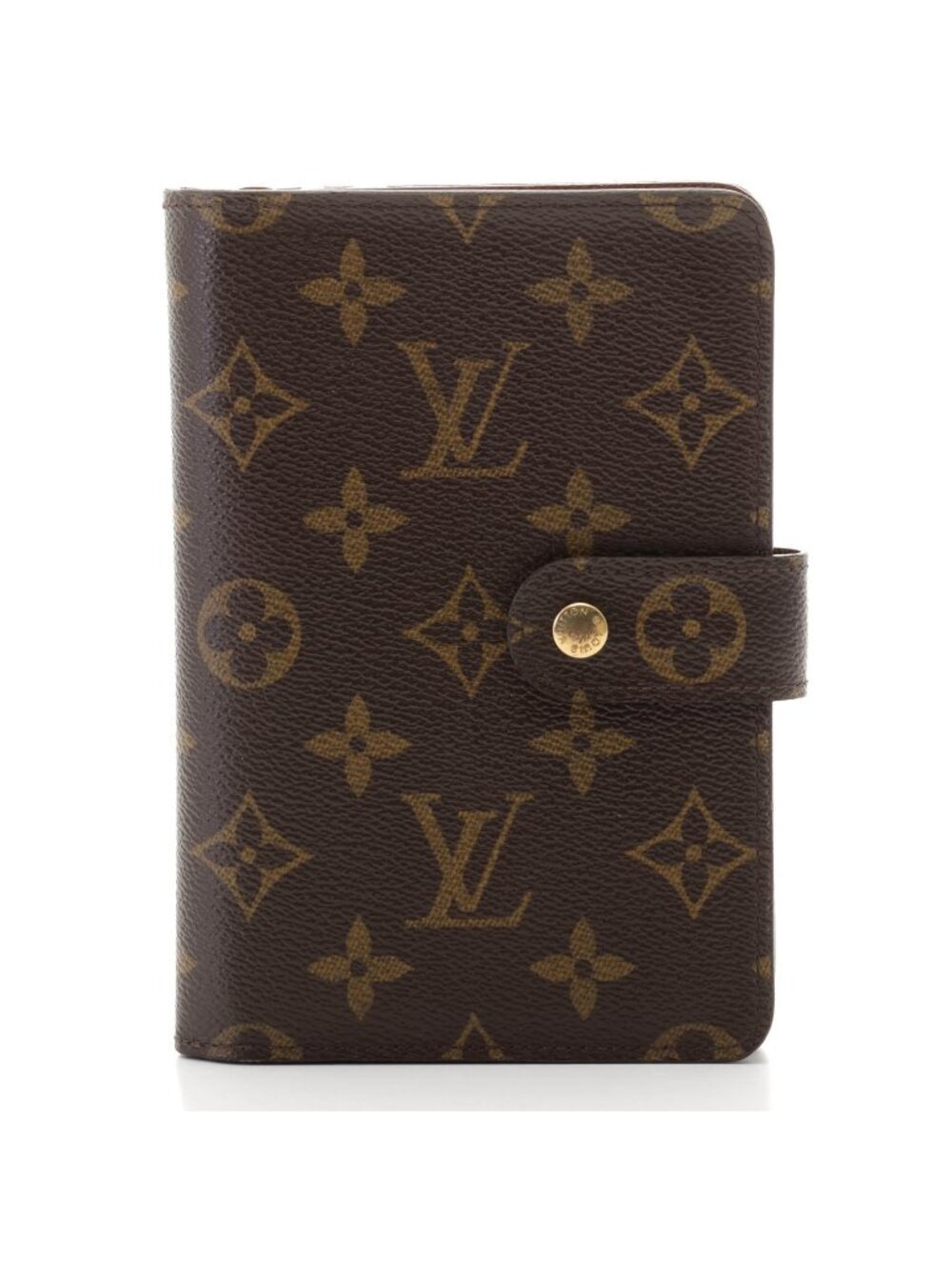 Louis Vuitton Porte Papier Zip Monogram Bifold Wallet Canvas Brown